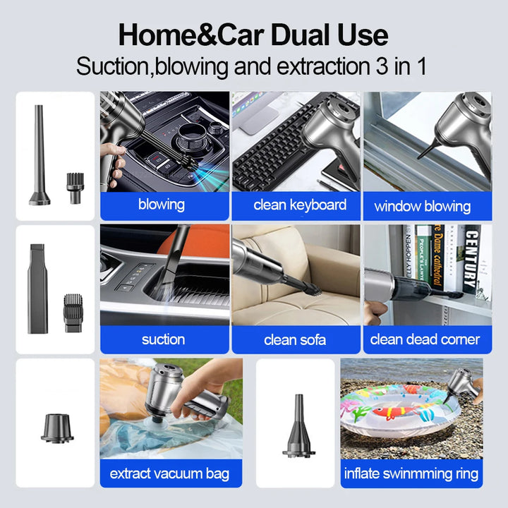 CarClean Pro – Wireless Handheld Car Vacuum Cleaner