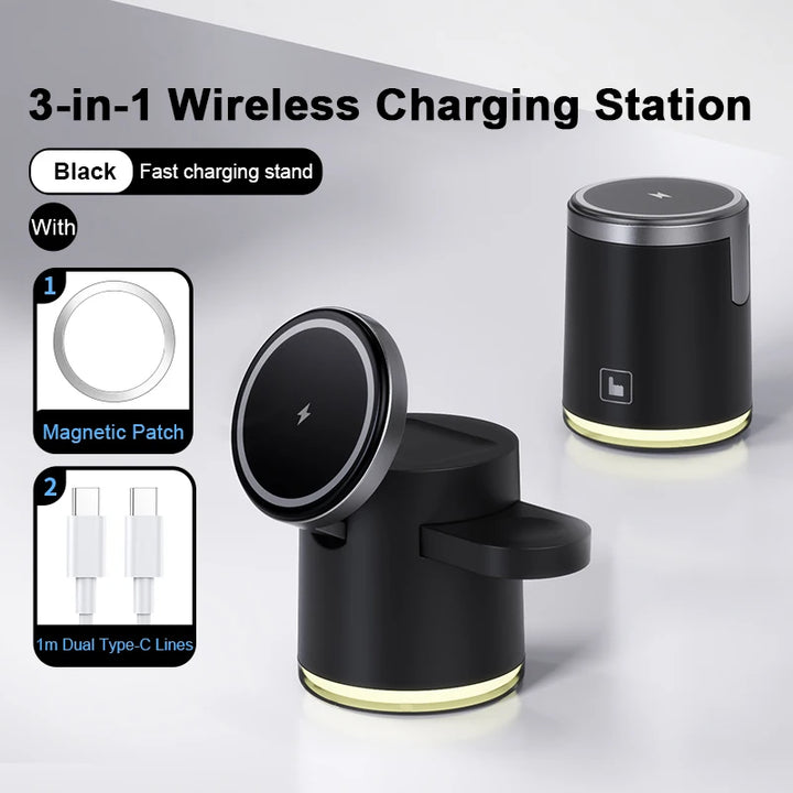 Fast Wireless Charger 3-in-1